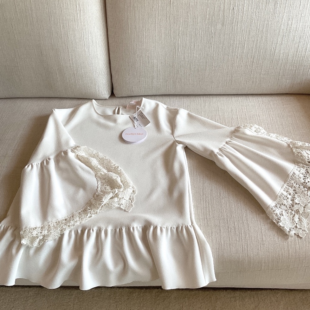 See by Chloe bell sleeve lace trimmed blouse